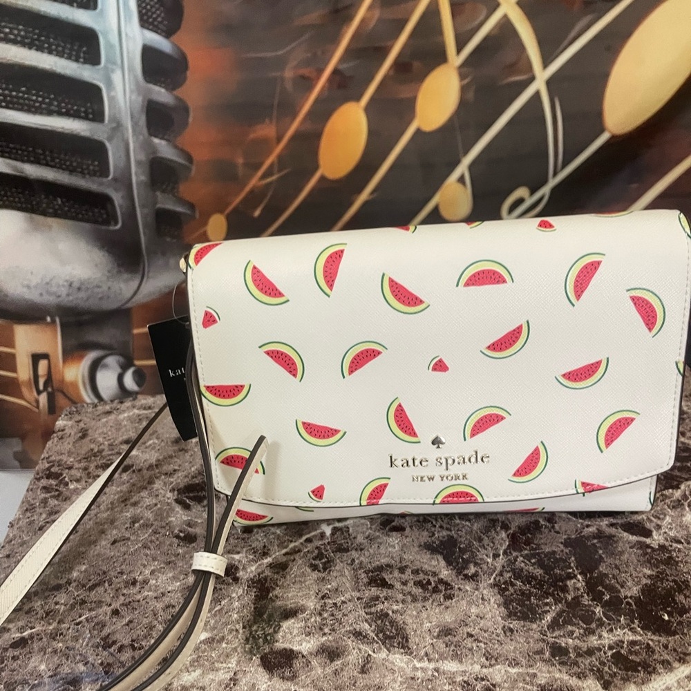 Kate Spade White and Red Watermelon Mini Bag